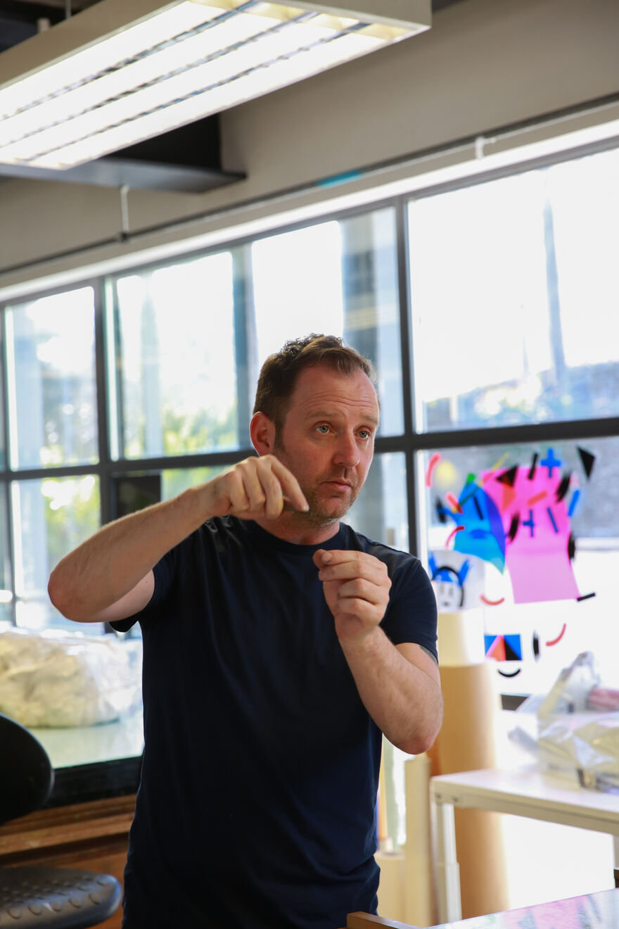 Scott hudson teaching in DCA Print Studio