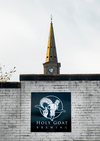 Holy Goat Brewing sign on the outside of their building